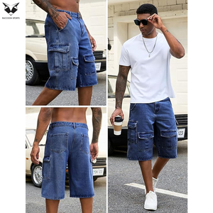 Shorts en jean brut épais de haute qualité pour hommes, coupe ample et personnalisée, jorts en denim à jambe large - Product Image 4
