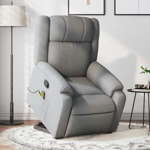 Sillón Reclinable de Masaje con Función de Elevación, Color Gris Claro - Product Image 1