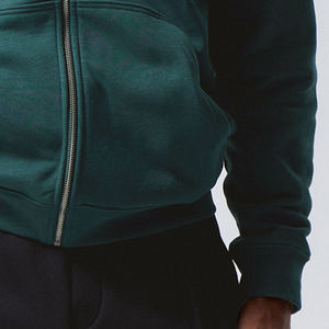 Sweat à capuche d'hiver personnalisé brodé de haute qualité pour hommes, en polaire, entièrement zippé, style vintage américain, double couche, délavé à l'acide, pour garçons - Product Image 6