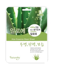 NATUREBY 23g Aloe Facial Sheet Pack Hydratant Produit de soins à domicile pour peau sèche pour le visage et le corps Fabriqué en Corée Certifié CEJ BEAUTY - Product Image 1