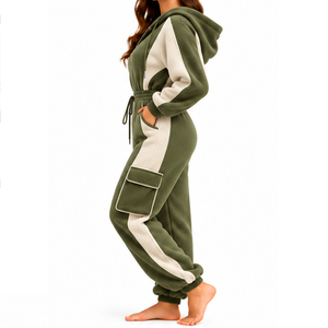 Combinaison en polaire personnalisée pour femmes avec fermeture éclair pour un usage décontracté et de détente - Product Image 2