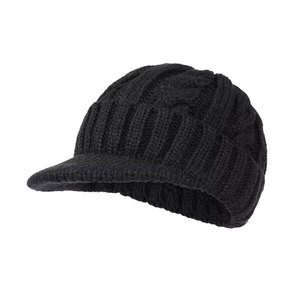 Bonnet d'hiver thermique en tricot gaufré, design vert, avec revers personnalisable, fabriqué par un fabricant de bonnets - Product Image 1