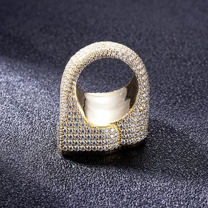 Anillo Hip Hop personalizado con la letra R en plata de ley 925 con baño de oro y diamantes de moissanita D VVS, listo para enviar, unisex. - Product Image 3