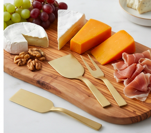 Juego de cuchillos para queso y espátula para queso con acabado dorado mate, utensilios de cocina de acero inoxidable, artículos de cocina de lujo - Product Image 6