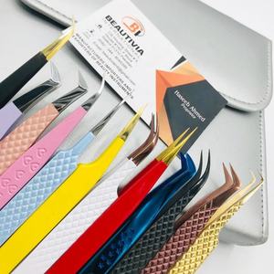 Pince à épiler professionnelle Hello Kitty Extension de cils couleur personnalisée poignée en diamant pointe pointue en acier inoxydable 12cm marque privée - Product Image 5