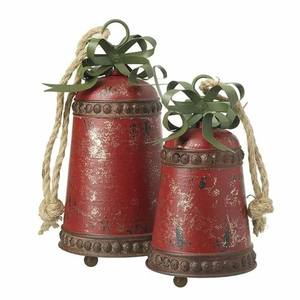 Campanas Colgantes de Metal Rojo Hechas a Mano, Decoración Rústica de Granja para Navidad, Tamaño Personalizado, Redondas, Vintage, Antiguas - Product Image 1