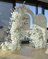 Künstliche Blumen Hochzeit Weiße Serie Seidenrosen Phalaenopsis Lilien Hortensien Schleierkraut Brautstrauß Hintergrund für Fotografie