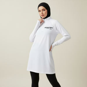 Haut ample et élégant à manches longues pour femme musulmane, avec trous pour les pouces, confortable, respirant, UPF50+, idéal pour le sport et les activités quotidiennes. - Product Image 1