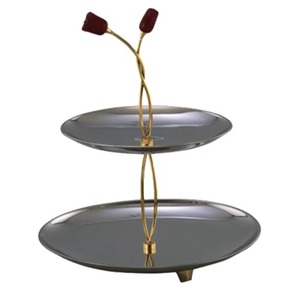 Top Trending Two Tier Oval Serving Tray Metal Polished Modern Design Party Dessert Display <b>Rack</b> - Product Image 2