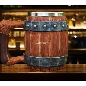 Eco-Friendly Beer <b>Mug</b> Handcrafted Wooden Stein with Steel Tankard Mango Wood & Steel Premium Crafted Beer <b>Mug</b> Cup - Product Image 4