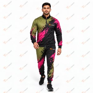 Mens Sublimated Sports Tracksuit Custom Design Athletic Training <b>Jacket</b> Pants Fitness Running Gym <b>Workout</b> Teamwear Performance - Product Image 2