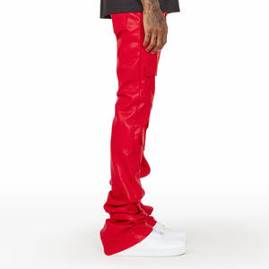 Pantalon en cuir pour homme, dernier design, haute qualité, coupe droite décontractée, style vintage hip-hop, confortable, personnalisable. - Product Image 3