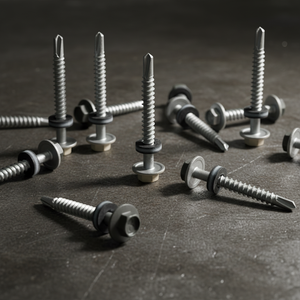Vis autoperceuse à tête hexagonale PDC Modèle 12 avec rondelle EPDM intégrée, en acier au carbone, filetage grossier, galvanisée-zinguée, classe 4.8/6.8 - Product Image 1