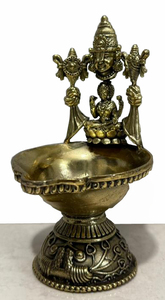 Lampe à huile Diya artisanale en laiton Lakshmi Tirupati Balaji, décoration religieuse pour la maison et le temple - Product Image 5