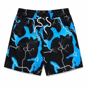 Custom Men's High Quality Silk Screen Printing Breathable 100% <b>Polyester</b> Solid Casual Double Layer Mesh <b>Shorts</b> OEM Service - Product Image 1