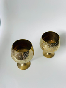 Juego de 2 Copas de Vino Grabadas en Latón Estilo Vintage, Copas Decorativas para Aniversario, Inauguración de Casa y Regalos Corporativos - Product Image 6