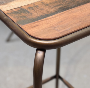 Taburete de Bar Plegable Clásico de Contrachapado Heces con Asiento Tipo Sillín, Altura de Mostrador, Plataforma para Pies, Diseño Moderno Minimalista, Ideal para Hogar, Bar y Hotel - Product Image 5