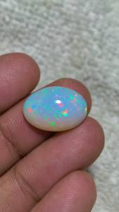 Opale d'Éthiopie naturelle de qualité supérieure, blanche avec des reflets multicolores arc-en-ciel, pierre de naissance, pierre de guérison, 6 carats - Product Image 2