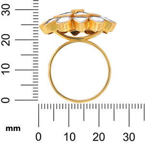 Floral Deluxe Polki and Diamond <b>Ring</b> The Golden Dominion of Sparkling Grandeur An 18K Yellow Gold Band <b>Crowned</b> with a Brilliant - Product Image 5