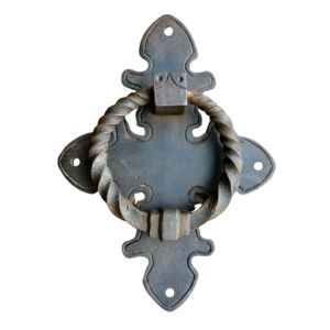 Moderno timbre de puerta en forma de flor, forjado a mano en hierro con recubrimiento en polvo, para entrada principal, para decoración interior. - Product Image 1