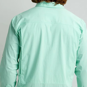 Chemises de travail personnalisées pour hommes grandes tailles, confortables, respirantes, à manches courtes, pour la randonnée, la pêche, protection UPF 50+, coupe-vent, boutonnées - Product Image 4