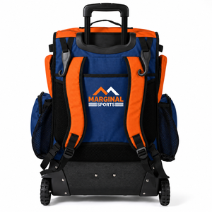 Bolsa de Béisbol con Ruedas y Logotipo Personalizado, Mochila con Ruedas Azul y Naranja, Equipo Deportivo para Equipos, Bolsa de Deporte de Gran Capacidad para la Escuela - Product Image 2