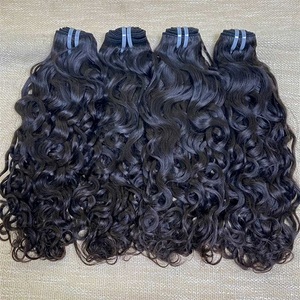 Extensions de cheveux humains vierges indiens bruts pas de traitement chimique Remy non transformés simples cheveux de trame bouclés étirés 100g de poids - Product Image 3