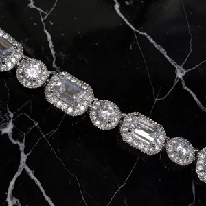 Cadena Cubana de Plata de Ley 925 con Diseño de Cadena Popular, Estilo Hip-hop, con Moissanita - Product Image 4