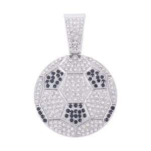 Colgante de Moissanita con Forma de Balón de Fútbol, Blanco y Negro Brillante, Collar Deportivo Hip Hop, Joyería Masculina de Diseño, Regalo de Moda Urbana - Product Image 1