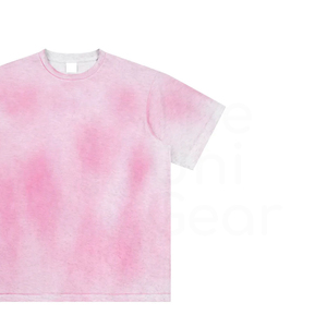 Camiseta de Punto Tie-Dye para Hombre, Casual, de Manga Corta, Cuello Redondo, con Diseño Azul y Negro - Product Image 4
