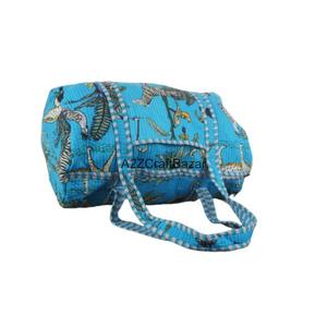 Sac de voyage vintage indien fait main en coton 100% pur matelassé avec fermeture ouverte pour les voyages et l'usage quotidien - Artisanat du Rajasthan - Product Image 6