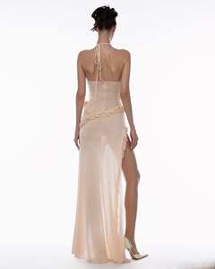 Robe de luxe sexy pour femme avec bordure florale décorative, haute qualité, personnalisable, fabricant OEM ODM Vietnam - Product Image 2