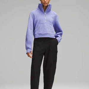 Sudadera personalizada para mujer, ropa deportiva transpirable, sudadera con media cremallera hecha en Pakistán - Product Image 6