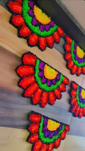 Conjunto de Rangoli Floral Hecho a Mano para Decoración Festiva del Hogar, Elementos Tradicionales Indios Coloridos para Diwali - Product Image 2