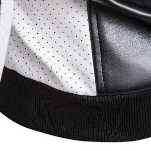 Veste en cuir véritable pour homme, respirante et chaude pour l'hiver, col montant, style streetwear, sur mesure, noir et blanc, haute qualité 2026 - Product Image 5