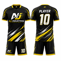 Ensemble de maillots de football unisexes personnalisés à impression numérique, grande taille, manches courtes, légers, anti-UV, séchage rapide, respirants, extensibles dans quatre directions, pour adultes