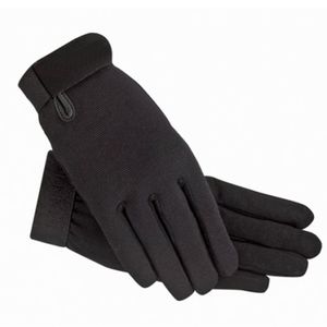 Black Microfiber Equestrian Riding Gloves with Red Accents Breathable Non-Slip Design with Non-Slip Silicone Custom Design - Product Image 2