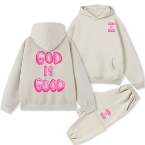 Ensemble sweat-shirt à capuche et jogging personnalisé avec logo, unisexe, en molleton de coton, tenue décontractée pour l'automne - Product Image 2