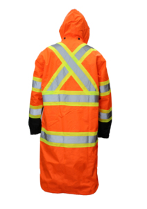 High Visibility Reflective <b>Rain</b> Suit Orange Waterproof Safety <b>Jacket</b> and Pants for Industrial Workwear Unisex Adult - Product Image 6