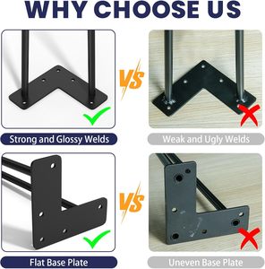 4Pcs Desk Legs Metal Furniture Legs 28" Industrial Hairpin Table Legs Heavy Duty 2 Rod Metal Furniture Legs EDPTBL011 - Product Image 3