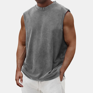 เสื้อกล้ามผู้ชาย CAULT ARRAY รุ่นวินเทจ ผ้าโพลีเอสเตอร์/คอตตอน ตัดขอบดิบ ทรงโอเวอร์ไซส์ แขนกุด สไตล์ฮิปฮอป เสื้อยืดแนวสตรีท ระบายอากาศได้ดี - Product Image 1