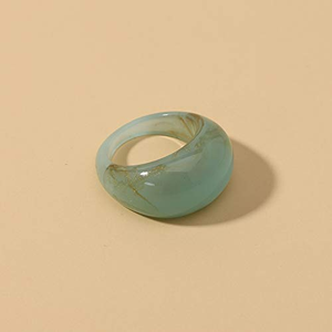 Anillo de Resina Epoxi con Diseño de Espiral Morada, Hecho a Mano, Pulido, Ancho, Unisex, Joyería de Moda - Product Image 2