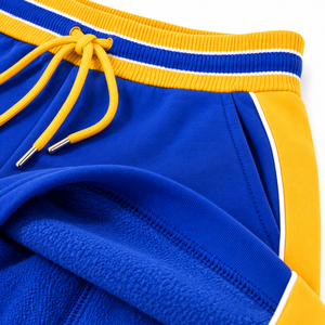 Pantalones Deportivos Azul Rey para Mujer con Rayas Laterales Amarillo Dorado, Bordado de Letras Griegas, Cintura Elástica con Cordón Ajustable, Pierna Recta - Product Image 6