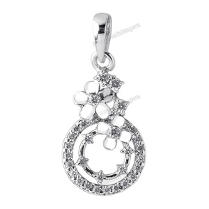 925 argent Moissanite Floral Hip Hop pendentif Double cercle conception étincelant bijoux élégant cadeau pour les femmes à la mode fête porter - Product Image 1