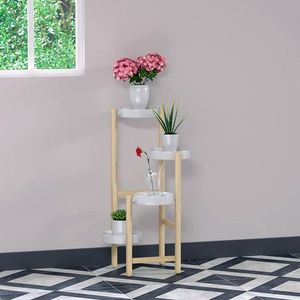 WTZ 4-Tier Tall Bamboo Indoor/Outdoor <b>Plant</b> Stand Multiple <b>Plant</b> <b>Shelves</b> for <b>Window</b> Garden Flower Pots & Planters Stand - Product Image 1