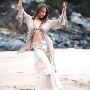 2026 Hot Selling 100% Cotton Earthy <b>Fairy</b> <b>Top</b> with Long Sleeves Pixie Hood Natural Breathable Clothing Casual <b>Top</b> For Women - Product Image 3