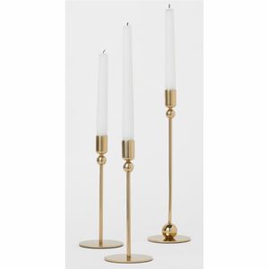 Ensemble de 3 porte-bougies coniques modernes en métal noir mat, style nordique minimaliste, centre de table pour mariage, Noël - Product Image 5