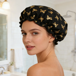 Gorro de Ducha Impermeable para Mujer, Gorro de Baño Reutilizable con Diseño de Donut, Cubierta de Cabello Elástica e Impermeable para Ducha, Spa y Natación - Product Image 2