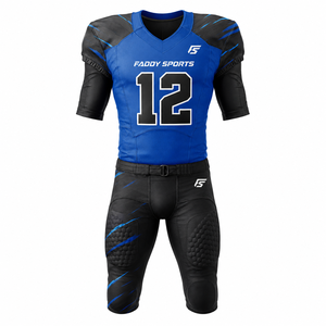 Ensemble d'uniformes de football américain personnalisés par sublimation, tenue d'entraînement professionnelle pour équipe, maillot de football respirant avec pantalon rembourré - Product Image 1