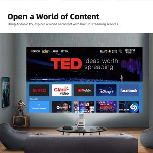Projecteur Android A005 Pro 4K natif 1080P à courte focale pour Home Cinéma, Smart TV sans fil, haut-parleur 20W, projecteur vidéo 360 degrés - Product Image 4